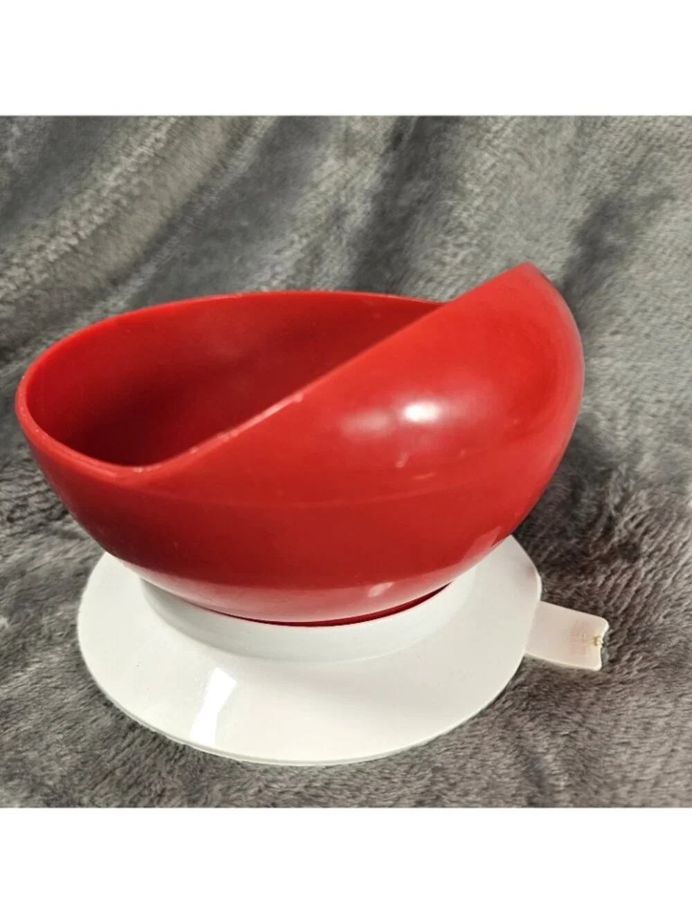 Vintage 70s Tommee Tippee Weaning Toddler Feeding Bowl Red White Plastic READ